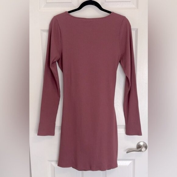 Victoria’s Secret PINK Long Sleeve Ribbed Cut Out Dress NWT Size XL - Picture 2 of 6